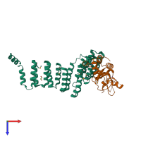 PDB entry 5jjw coloured by chain, top view.