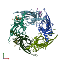 PDB entry 5jme coloured by chain, front view.