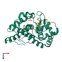 PDB entry 5jqr coloured by chain, top view.