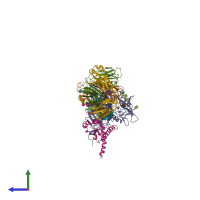 PDB entry 5js9 coloured by chain, side view.