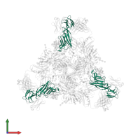 broadly neutralizing antibody PGT128 heavy chain in PDB entry 5js9, assembly 1, front view.