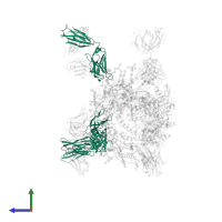 broadly neutralizing antibody PGT128 heavy chain in PDB entry 5js9, assembly 1, side view.