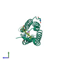 PDB entry 5jua coloured by chain, side view.