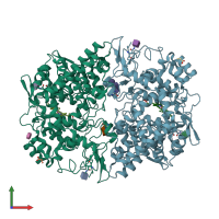 PDB entry 5jvy coloured by chain, front view.