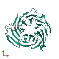 Monomeric assembly 1 of PDB entry 5k19 coloured by chemically distinct molecules, front view.