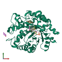 PDB entry 5k1q coloured by chain, front view.