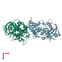 PDB entry 5k4d coloured by chain, top view.