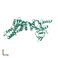 PDB entry 5k6i coloured by chain, front view.