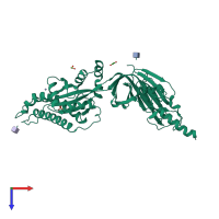 PDB entry 5k6i coloured by chain, top view.