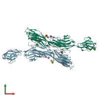 PDB entry 5k6w coloured by chain, front view.