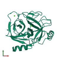 PDB entry 5k7r coloured by chain, front view.