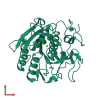 PDB entry 5k7s coloured by chain, front view.