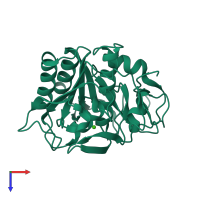 PDB entry 5k7s coloured by chain, top view.