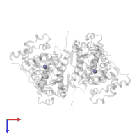 ZINC ION in PDB entry 5k8c, assembly 1, top view.