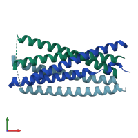 PDB entry 5ka6 coloured by chain, front view.