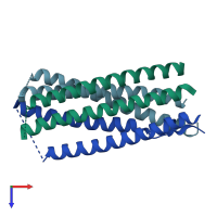PDB entry 5ka6 coloured by chain, top view.