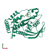 PDB entry 5ka8 coloured by chain, front view.