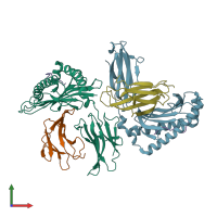 PDB entry 5kd4 coloured by chain, front view.