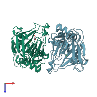 PDB entry 5keu coloured by chain, top view.