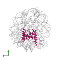 Histone H2B type 1-C/E/F/G/I in PDB entry 5kgf, assembly 1, side view.