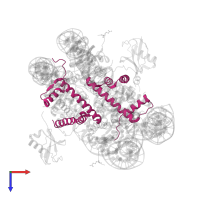 Histone H2B type 1-C/E/F/G/I in PDB entry 5kgf, assembly 1, top view.