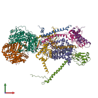 PDB entry 5klv coloured by chain, front view.