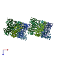 PDB entry 5koz coloured by chain, top view.
