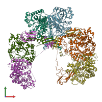 PDB entry 5ks8 coloured by chain, front view.