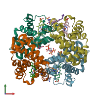 PDB entry 5ksi coloured by chain, front view.