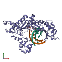PDB entry 5kt4 coloured by chain, front view.