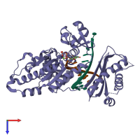 PDB entry 5kt4 coloured by chain, top view.