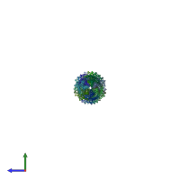 PDB entry 5kua coloured by chain, side view.