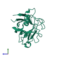 PDB entry 5kv4 coloured by chain, side view.