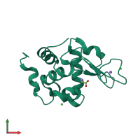 PDB entry 5kxl coloured by chain, front view.