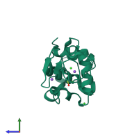 PDB entry 5kxl coloured by chain, side view.