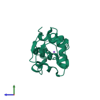 PDB entry 5kxr coloured by chain, side view.