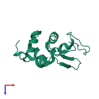 PDB entry 5kxr coloured by chain, top view.