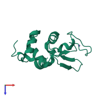 PDB entry 5kxx coloured by chain, top view.