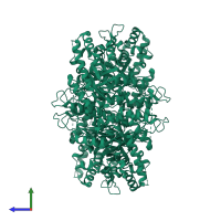 Fructose-bisphosphate aldolase A in PDB entry 5ky6, assembly 1, side view.