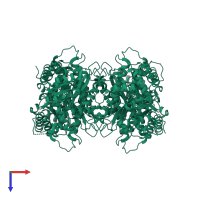 Fructose-bisphosphate aldolase A in PDB entry 5ky6, assembly 1, top view.