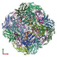 PDB entry 5kz5 coloured by chain, front view.