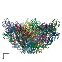 PDB entry 5kz5 coloured by chain, top view.