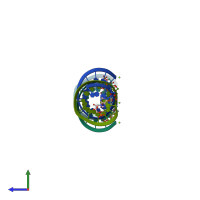 PDB entry 5l00 coloured by chain, side view.