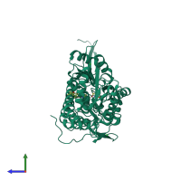 PDB entry 5l2m coloured by chain, side view.