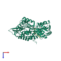 PDB entry 5l2m coloured by chain, top view.