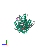 PDB entry 5l3j coloured by chain, side view.