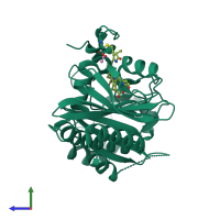 PDB entry 5l8m coloured by chain, side view.