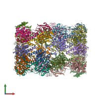 PDB entry 5laj coloured by chain, front view.