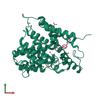 PDB entry 5laq coloured by chain, front view.