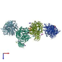 PDB entry 5lds coloured by chain, top view.